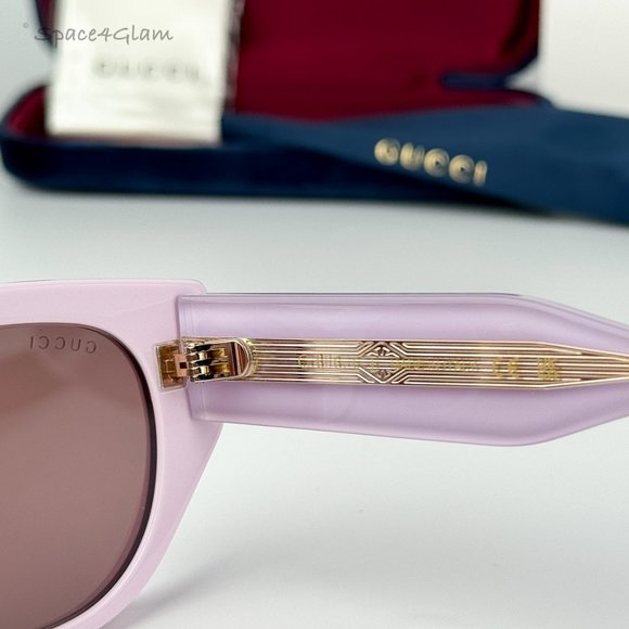 BRAND NEW Gucci GG1532SA 004 Pink Brown Unisex Cat Eye Sunglasses GG 1532SA - Picture 8 of 9